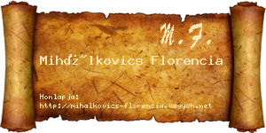 Mihálkovics Florencia névjegykártya